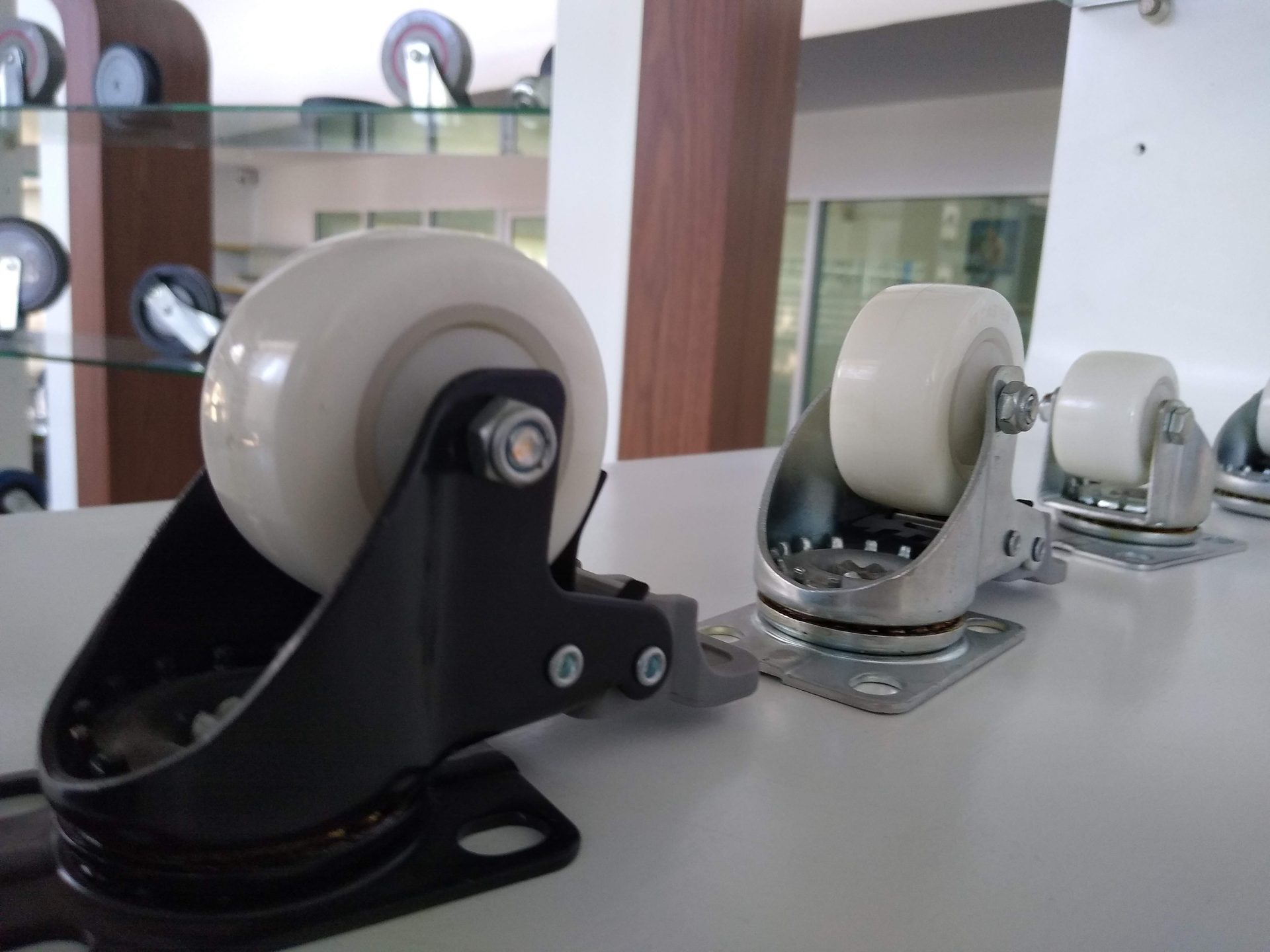 Range of industrial caster and swivel wheels PEO Tech specifies and services for facility carts and trolleys